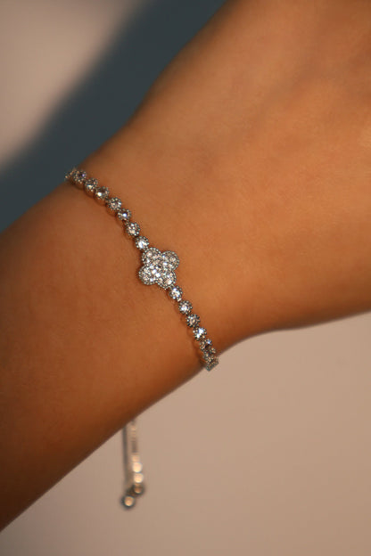 Women's Bracelet Silver Zirconia Diamond Adjustable - 2