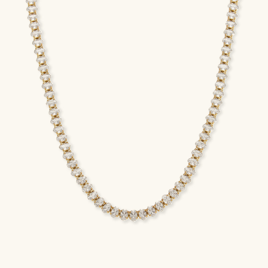 Diamond Tennis Necklace for Women – 18K Gold Plated with AAAAA Diamond Simulants, 20 Inches 0