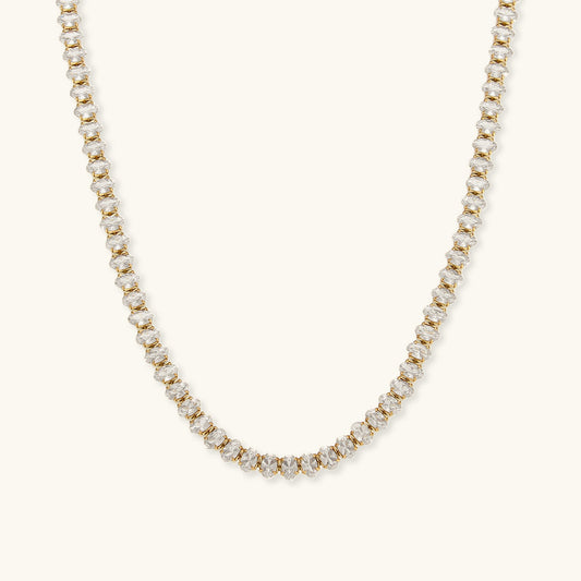 Diamond Tennis Necklace for Women – 18K Gold Plated with AAAAA Diamond Simulants, 20 Inches 0