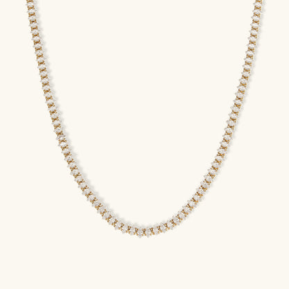 Diamond Tennis Necklace for Women – 18K Gold Plated with AAAAA Diamond Simulants, 20 Inches 1