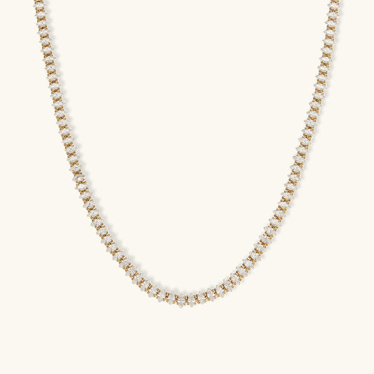 Diamond Tennis Necklace for Women – 18K Gold Plated with AAAAA Diamond Simulants, 20 Inches 1