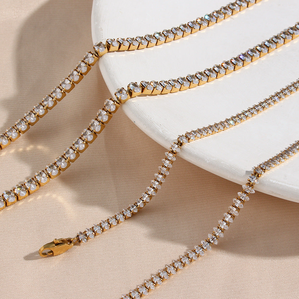 Diamond Tennis Necklace for Women – 18K Gold Plated with AAAAA Diamond Simulants, 20 Inches 4