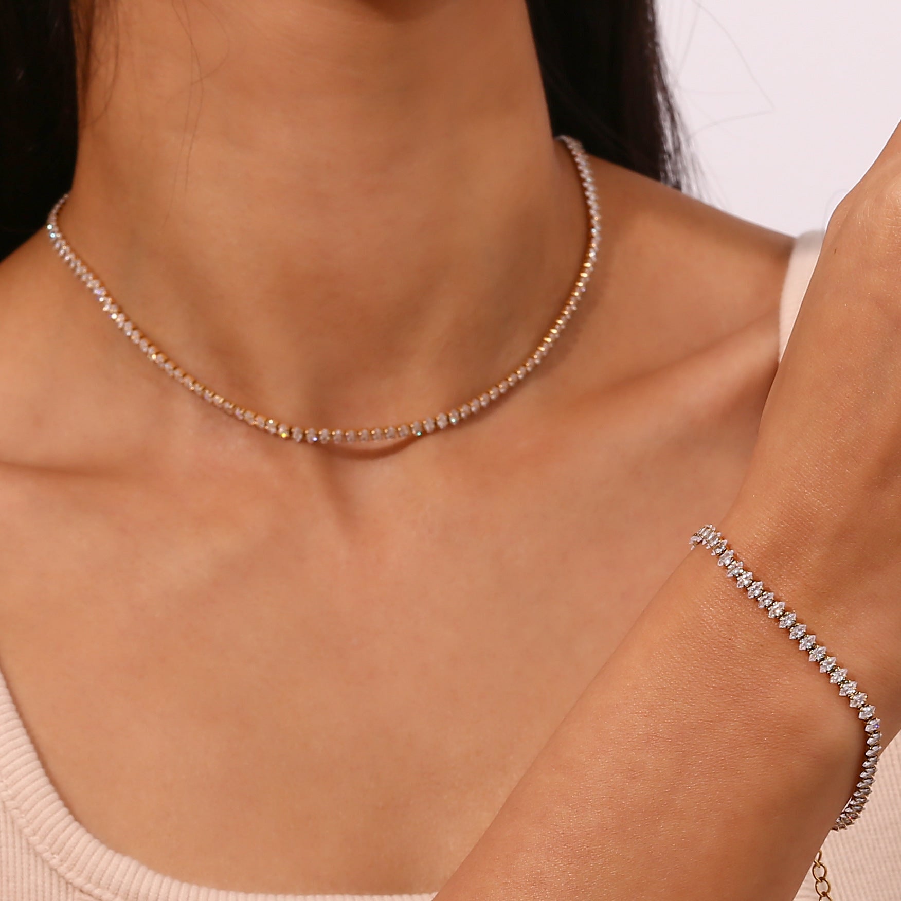 Diamond Tennis Necklace for Women – 18K Gold Plated with AAAAA Diamond Simulants, 20 Inches 6