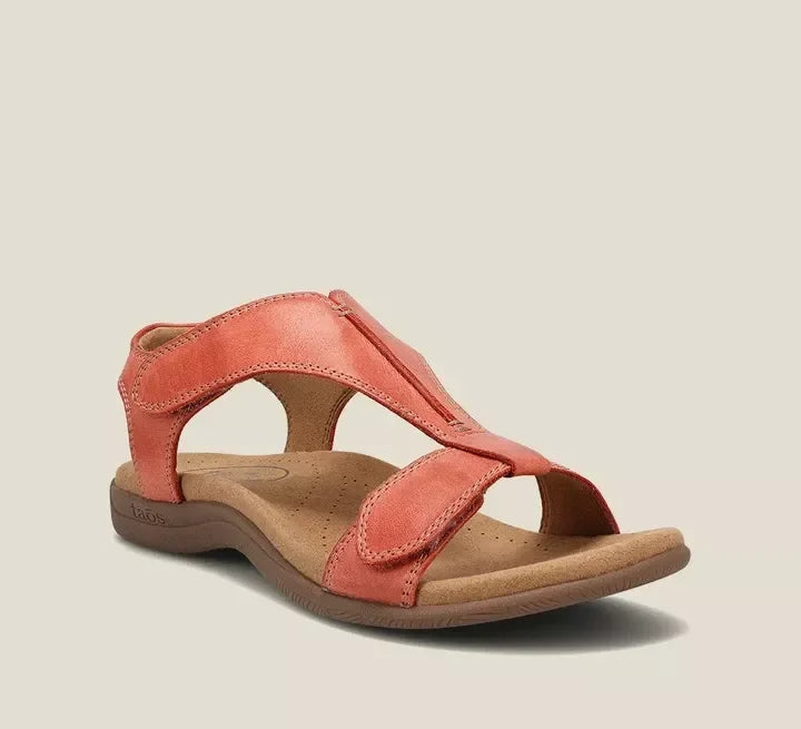 Women's Orthopedic Leather T-Strap Sandals – back view | Hensley London