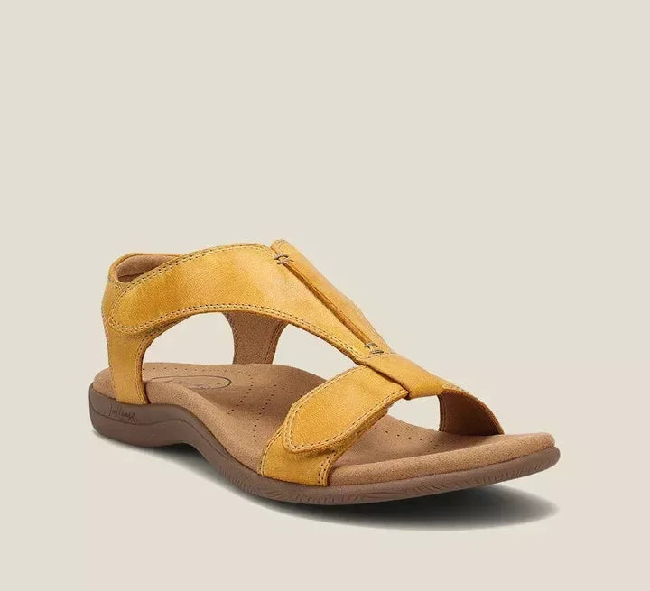 Women's Orthopedic Leather T-Strap Sandals – detail view | Hensley London