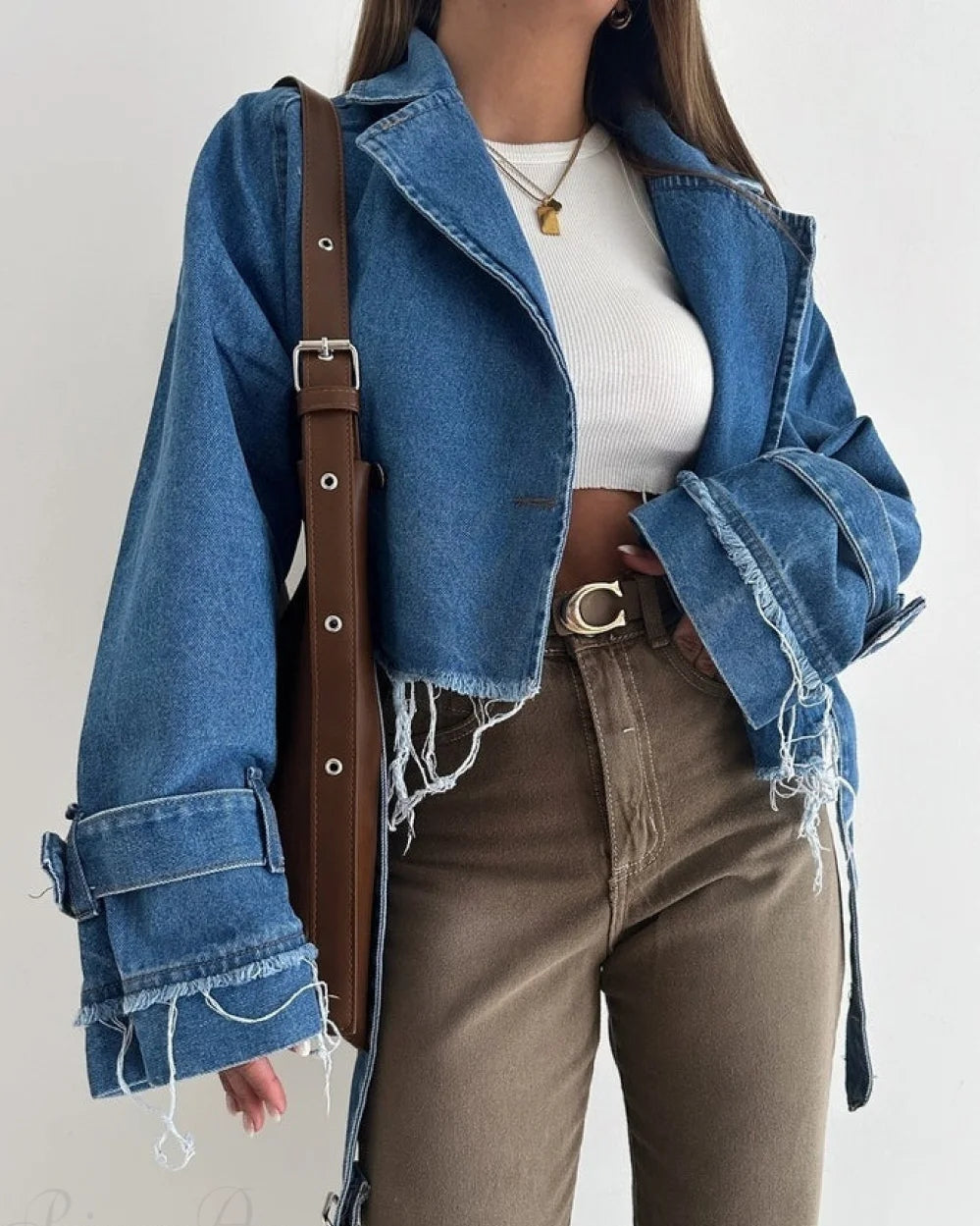 Daisy Women's Chic Jacket | Distressed Denim, Slim Fit 2