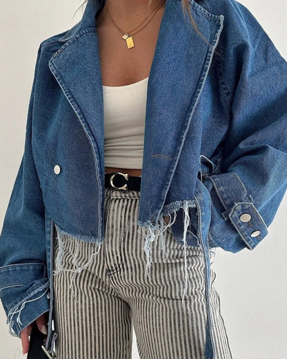 Daisy Women's Chic Jacket | Distressed Denim, Slim Fit 3