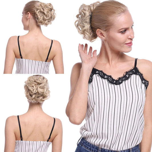 Easy Stretch Clip-in Large Curly Hair Bun Extension for Instant Volume 1