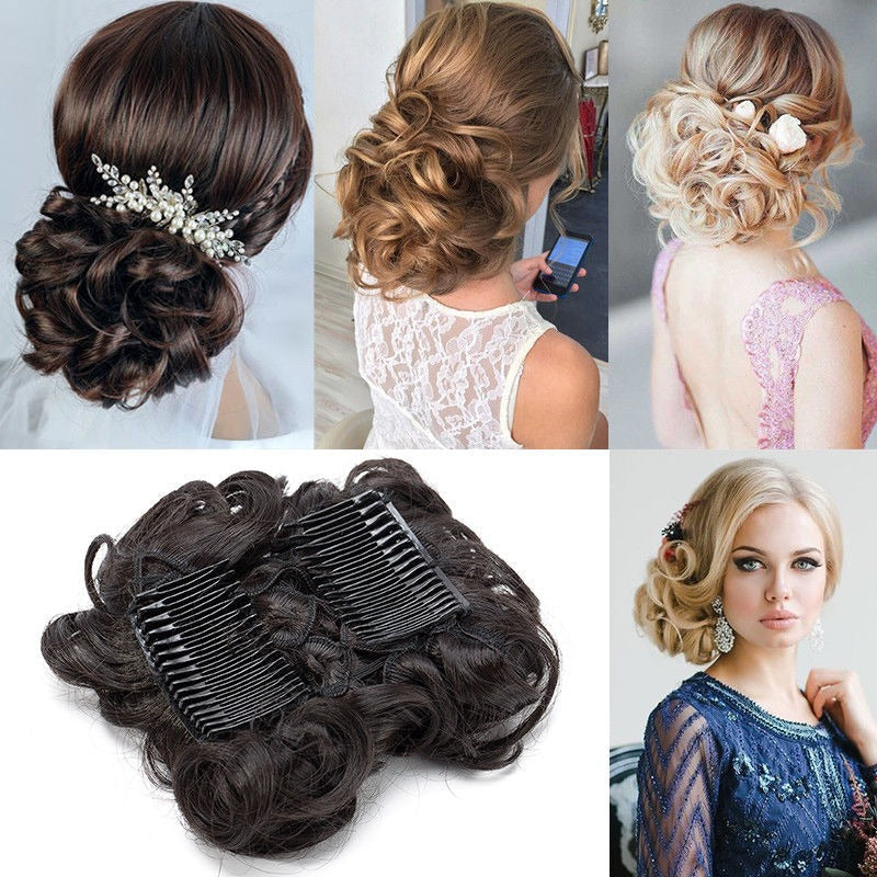 Easy Stretch Clip-in Large Curly Hair Bun Extension for Instant Volume 2