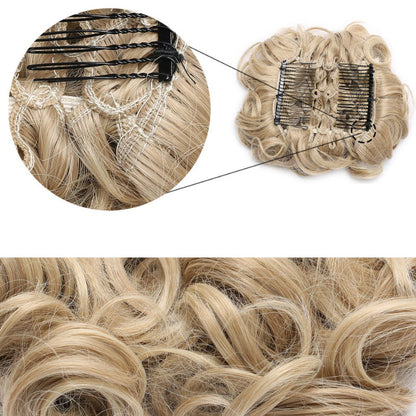 Easy Stretch Clip-in Large Curly Hair Bun Extension for Instant Volume 5