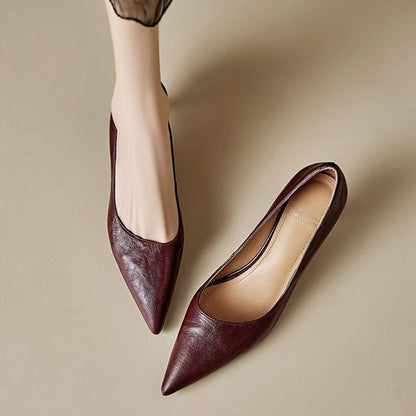 Women's Genuine Leather Pointed-Toe Heels – detail view | Hensley London