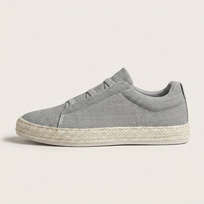 Women's Knit Espadrille Sneakers in Grey – side view | Hensley London