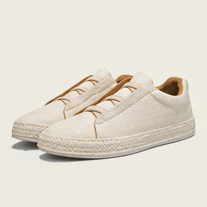 Women's Knit Espadrille Sneakers in Black – top view | Hensley London