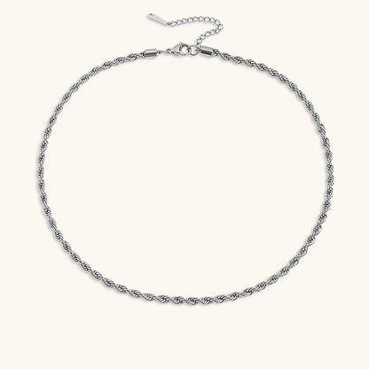 Elegant 14K Gold Rope Chain Necklace for Women – Hypoallergenic, Water-Resistant, 15/17 Inches, 3/4 mm Width 10