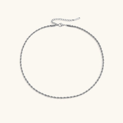 Elegant 14K Gold Rope Chain Necklace for Women – Hypoallergenic, Water-Resistant, 15/17 Inches, 3/4 mm Width 11