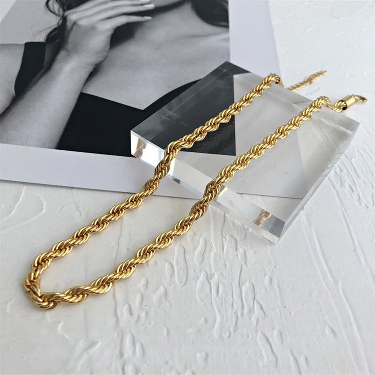 Elegant 14K Gold Rope Chain Necklace for Women – Hypoallergenic, Water-Resistant, 15/17 Inches, 3/4 mm Width 7