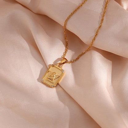 Elegant 18K Gold Necklace with Angel Pendant – Waterproof and Hypoallergenic 4