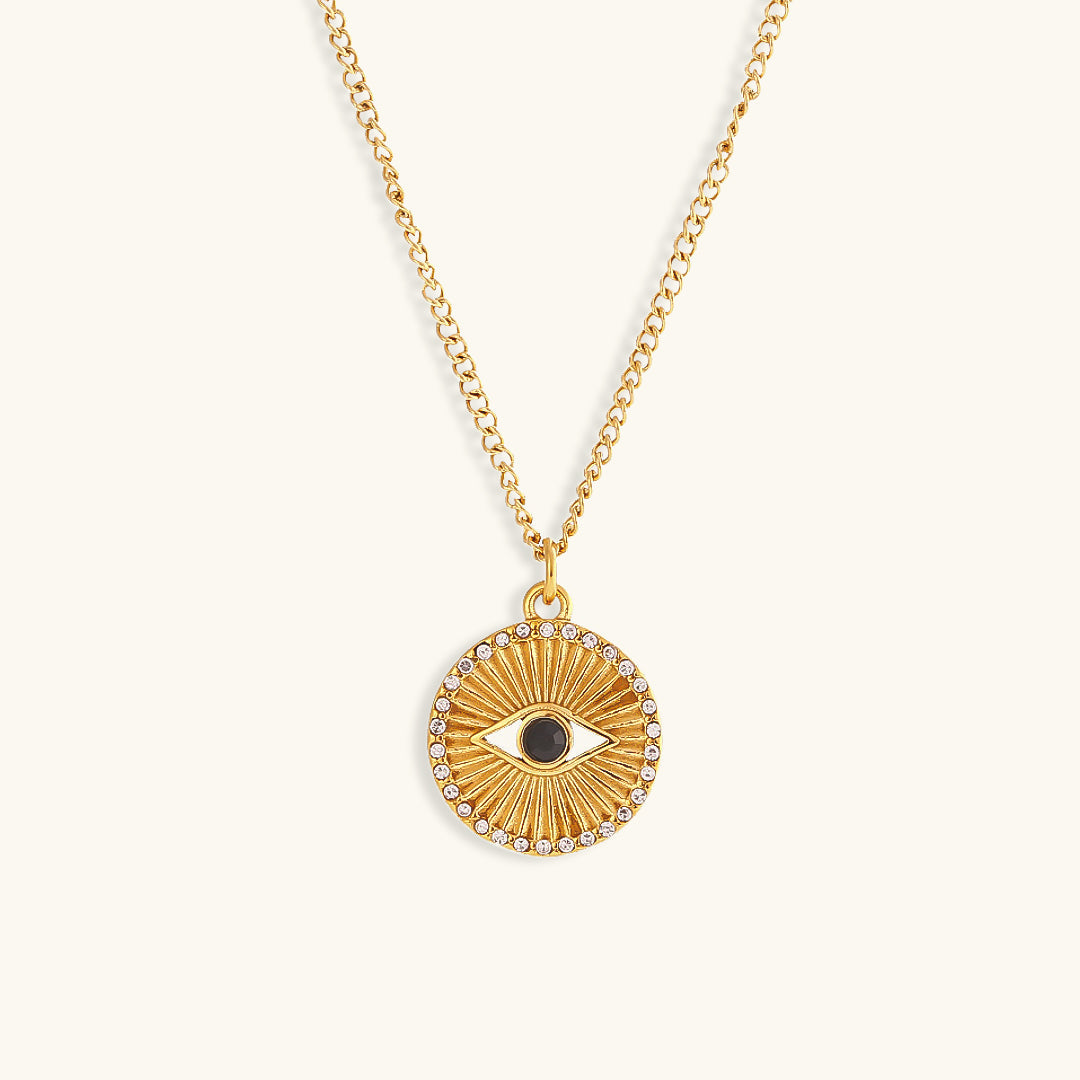 Elegant 18K Gold Necklace with Diamond Simulants – Waterproof and Hypoallergenic 0