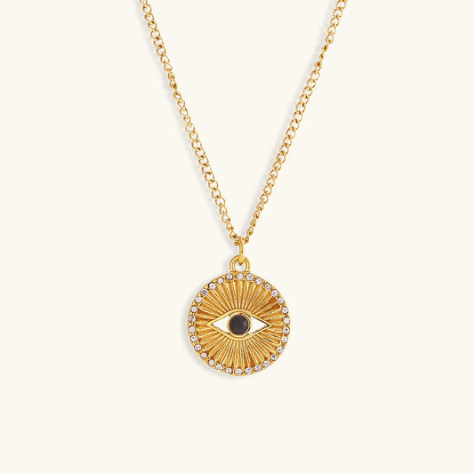 Elegant 18K Gold Necklace with Diamond Simulants – Waterproof and Hypoallergenic 0