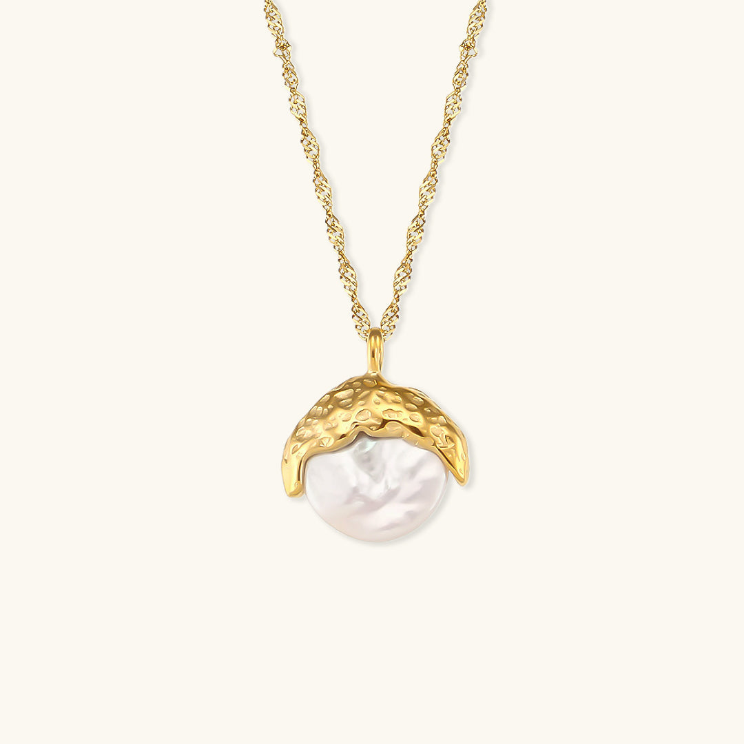 Elegant 18K Gold Pearl Necklace – Waterproof, Hypoallergenic, and Timeless Design 0