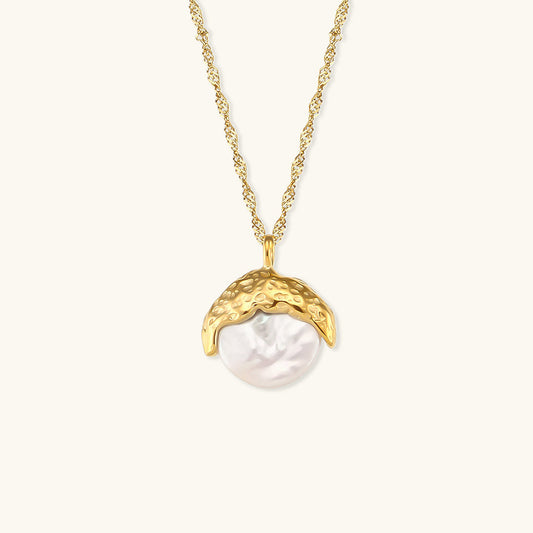 Elegant 18K Gold Pearl Necklace – Waterproof, Hypoallergenic, and Timeless Design 0