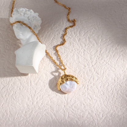 Elegant 18K Gold Pearl Necklace – Waterproof, Hypoallergenic, and Timeless Design 2