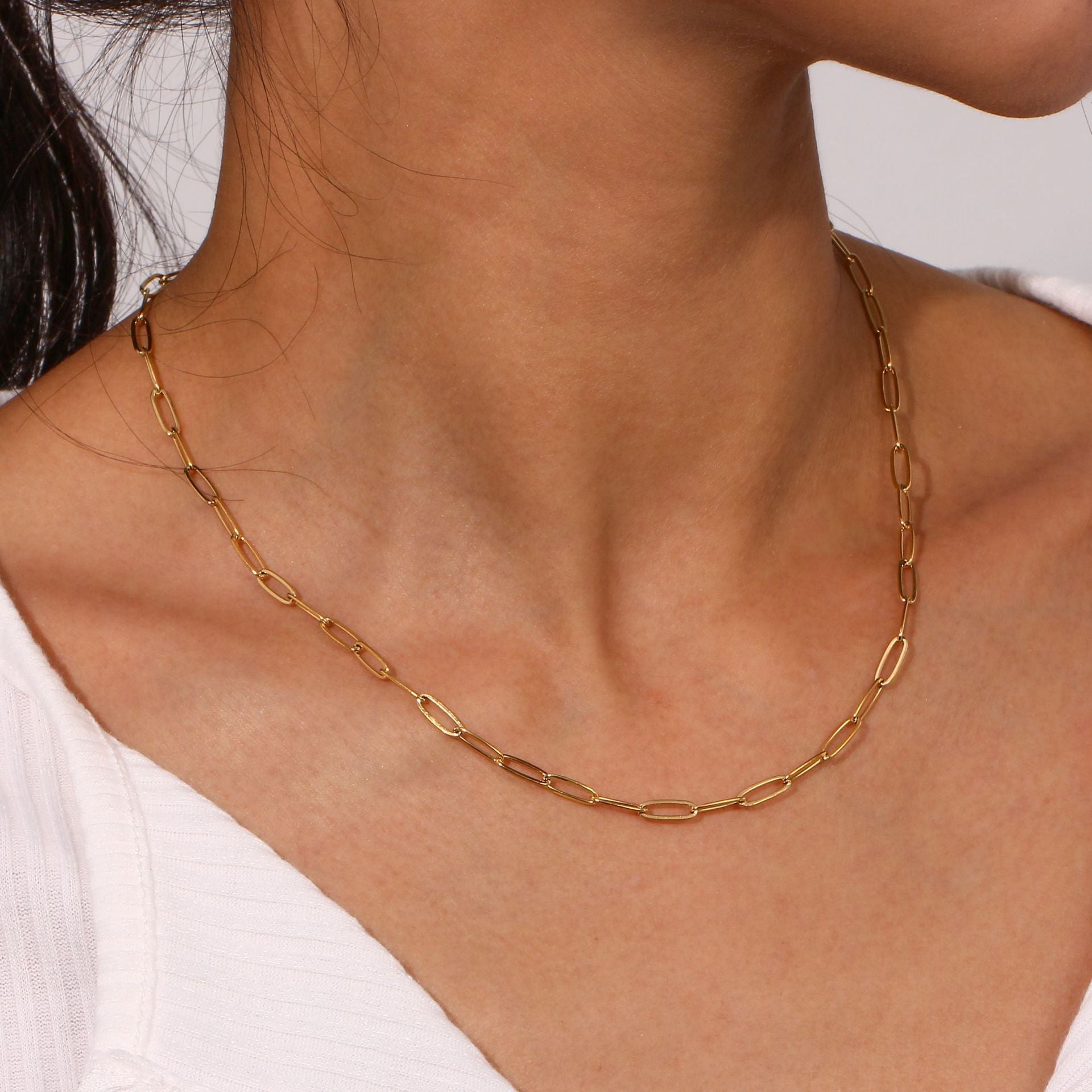 Elegant 18k Gold-Plated Chain Necklace for Women – Adjustable 16-Inch Gold Necklace with 2-Inch Extension 3