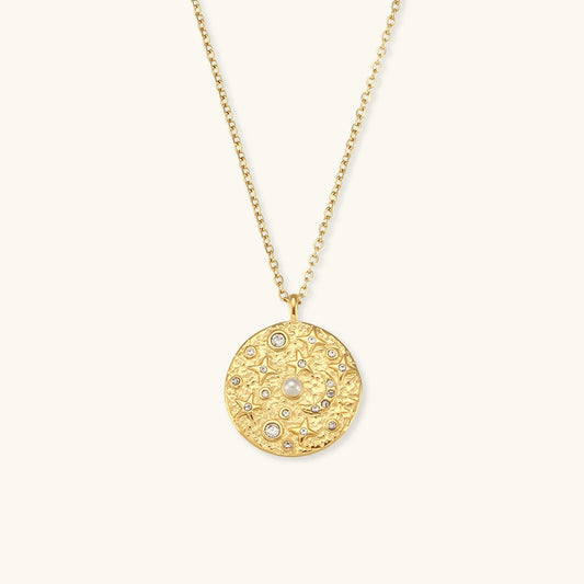 Elegant 18k Gold-Plated Cosmic Necklace – Waterproof and Hypoallergenic Design 0