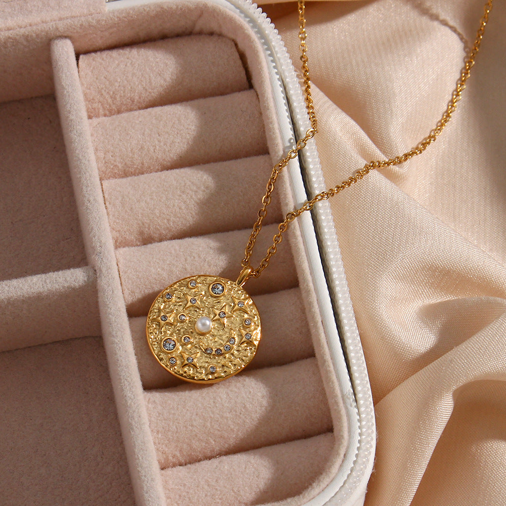 Elegant 18k Gold-Plated Cosmic Necklace – Waterproof and Hypoallergenic Design 3