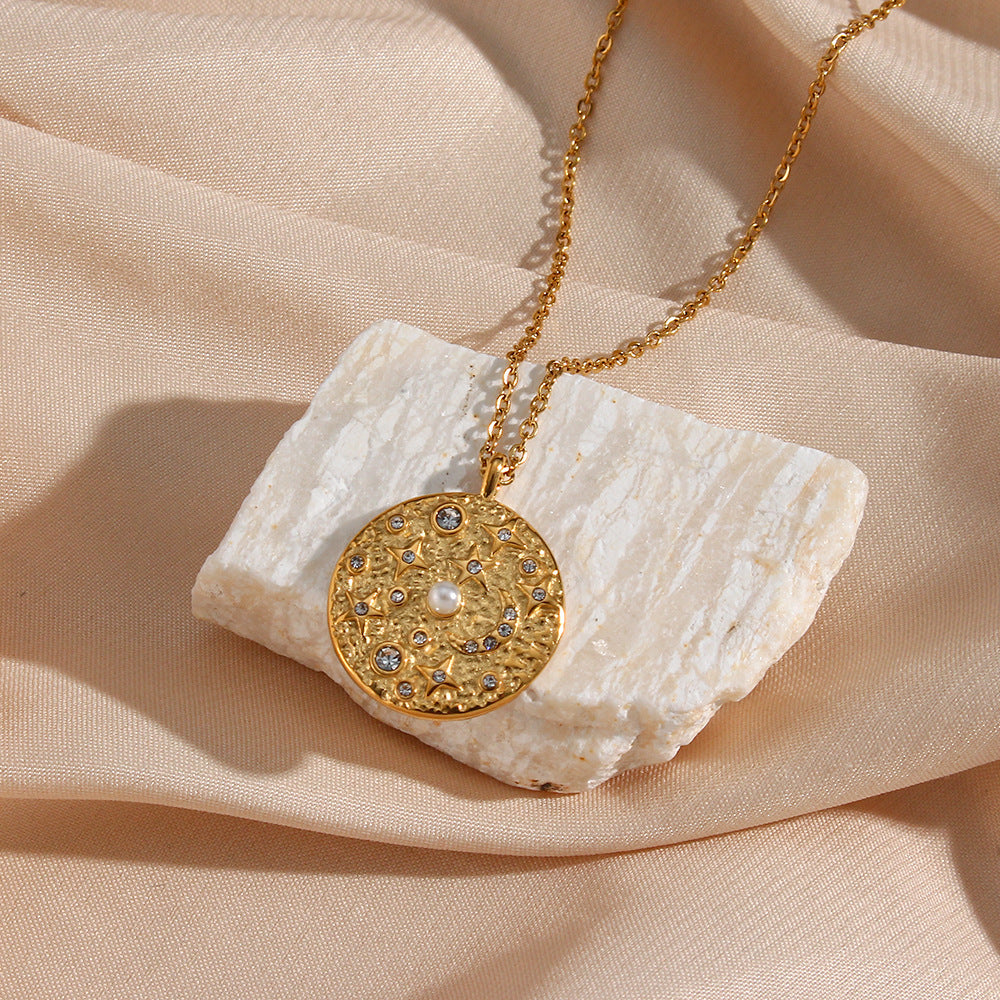 Elegant 18k Gold-Plated Cosmic Necklace – Waterproof and Hypoallergenic Design 4