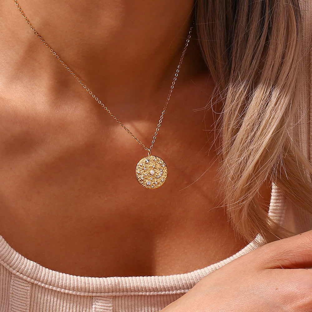 Elegant 18k Gold-Plated Cosmic Necklace – Waterproof and Hypoallergenic Design 5