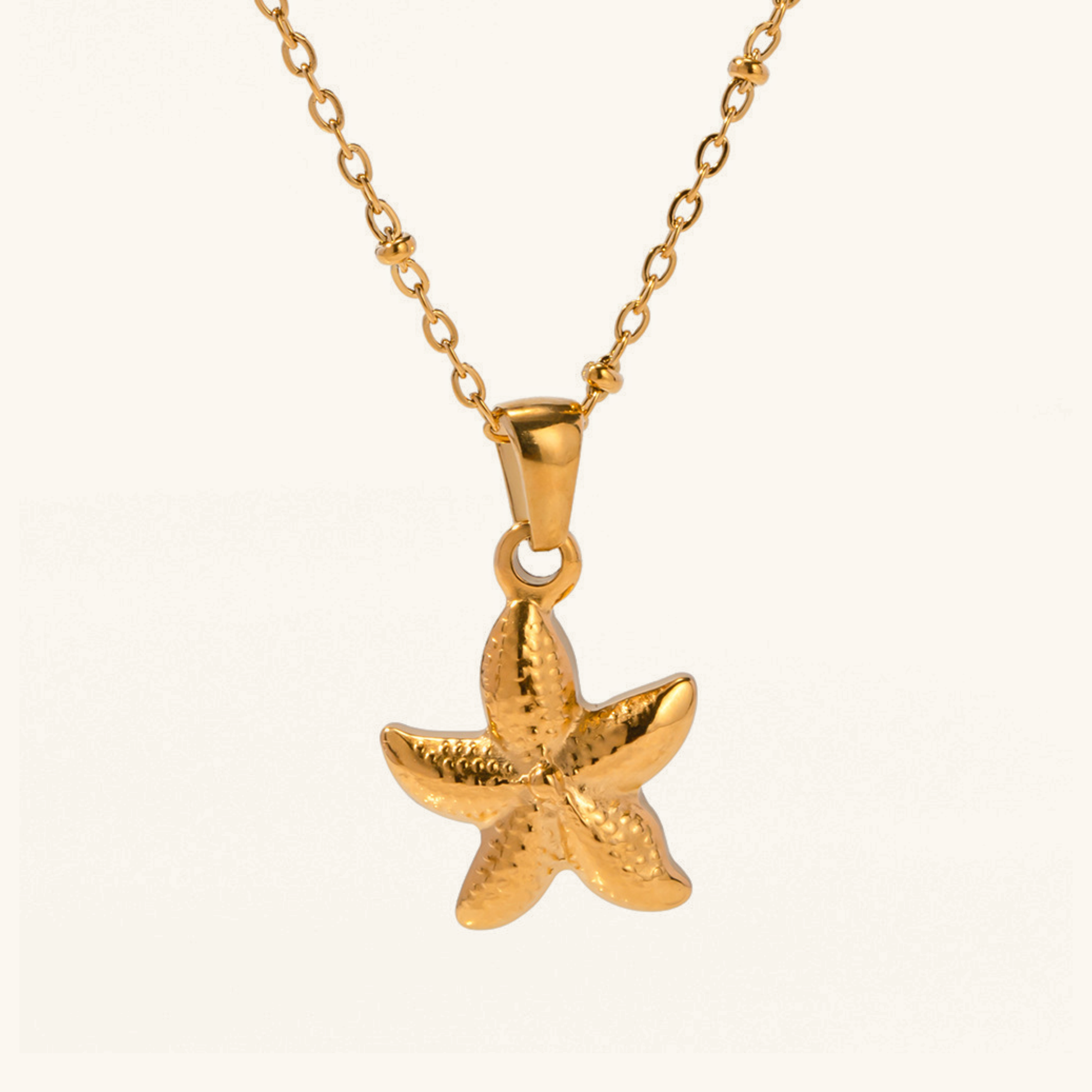 Elegant 18k Gold-Plated Starfish Pendant Necklace – Waterproof and Hypoallergenic Jewelry 0