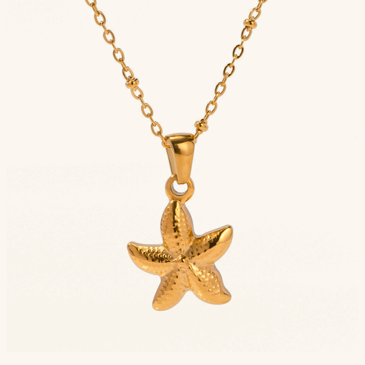 Elegant 18k Gold-Plated Starfish Pendant Necklace – Waterproof and Hypoallergenic Jewelry 0