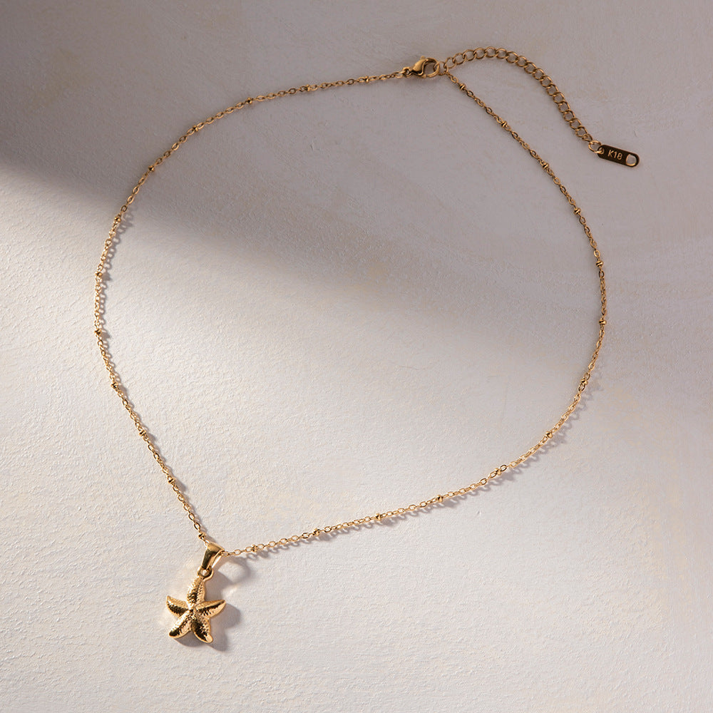 Elegant 18k Gold-Plated Starfish Pendant Necklace – Waterproof and Hypoallergenic Jewelry 3