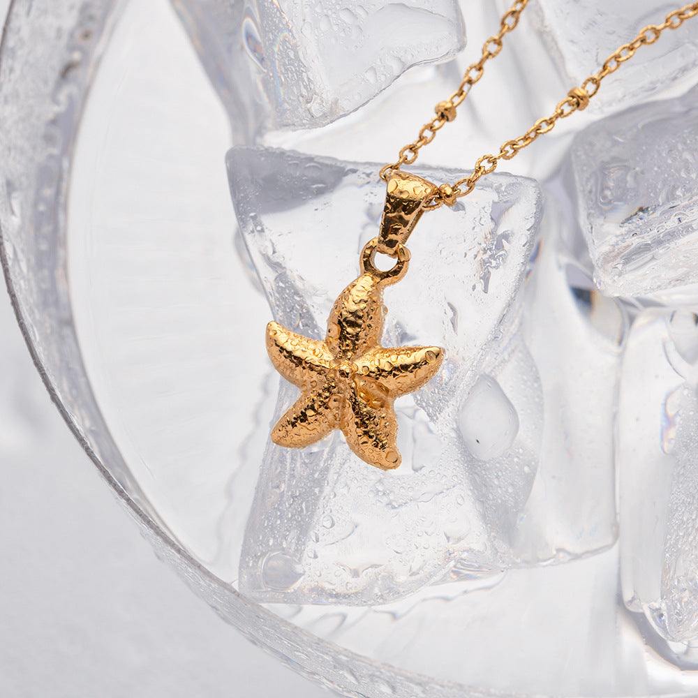 Elegant 18k Gold-Plated Starfish Pendant Necklace – Waterproof and Hypoallergenic Jewelry 5