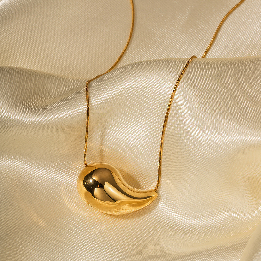 Elegant 18k Gold-Plated Teardrop Necklace – Hypoallergenic Stainless Steel Jewelry for Women, 16-inch Adjustable Length 5