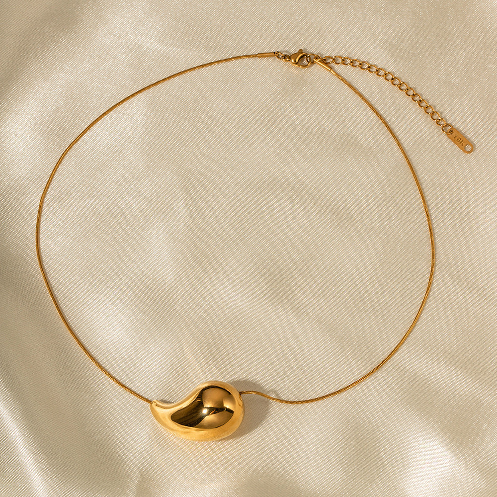 Elegant 18k Gold-Plated Teardrop Necklace – Hypoallergenic Stainless Steel Jewelry for Women, 16-inch Adjustable Length 6