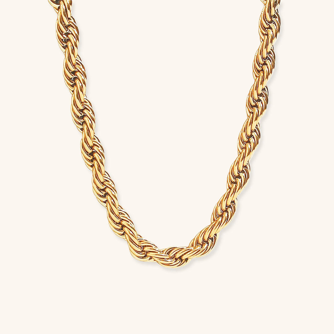 Elegant 18k Gold-Plated Twist Necklace – Hypoallergenic Gold Chain for Women, 16-Inch Length with 2-Inch Extension 0