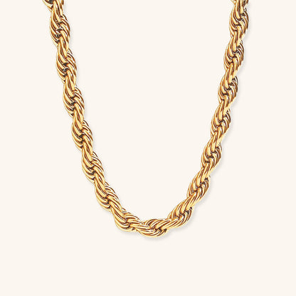 Elegant 18k Gold-Plated Twist Necklace – Hypoallergenic Gold Chain for Women, 16-Inch Length with 2-Inch Extension 0