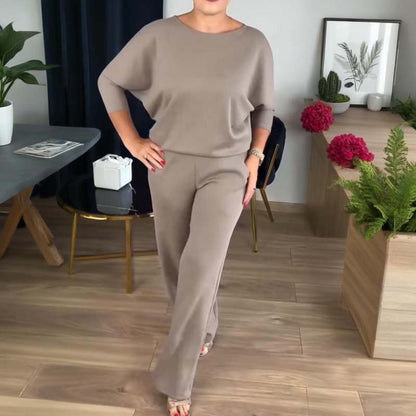 Women's Long Cardigan Three-Piece Trouser Set – additional product view | Hensley London