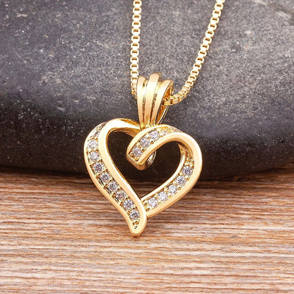 Elegant Diamond Heart Pendant Necklace with Adjustable Chain – Romantic Jewelry for Women