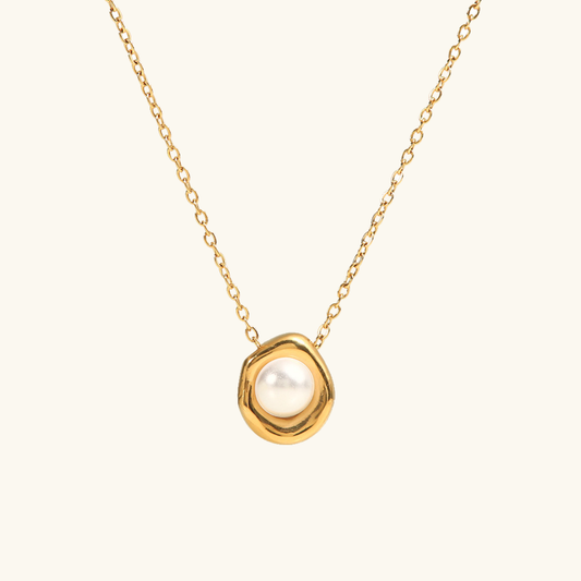 Elegant Freshwater Pearl Necklace with 18k Gold Plating – Hypoallergenic and Waterproof for Women 0