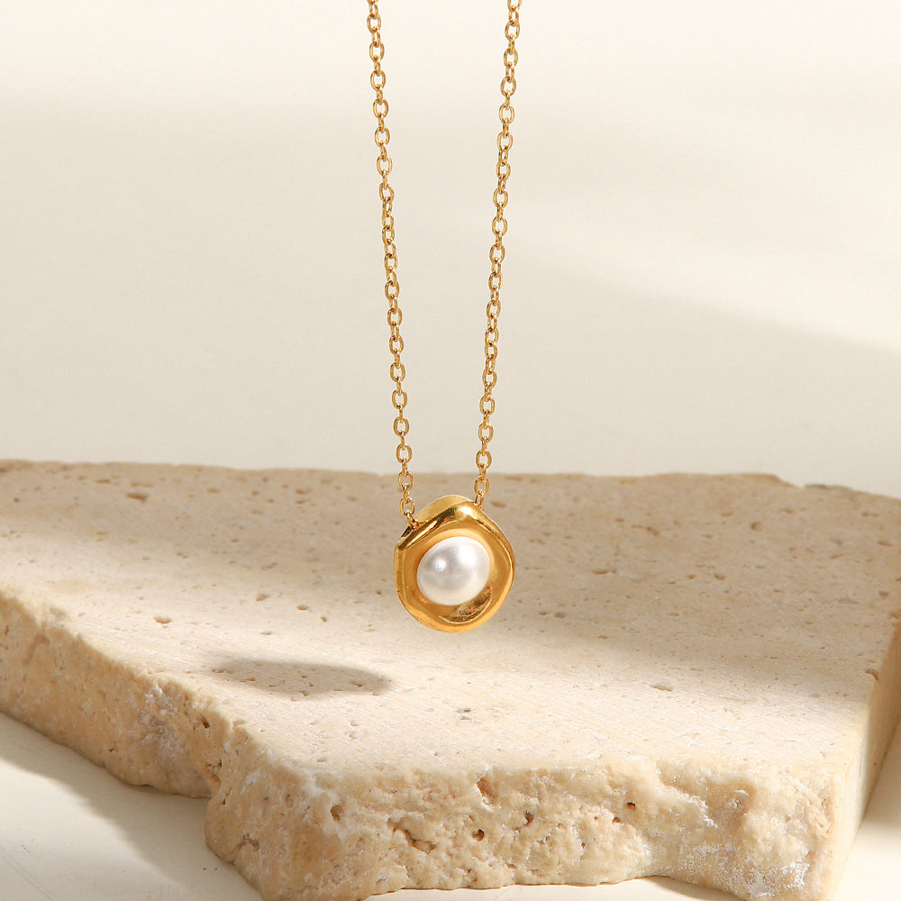 Elegant Freshwater Pearl Necklace with 18k Gold Plating – Hypoallergenic and Waterproof for Women 2
