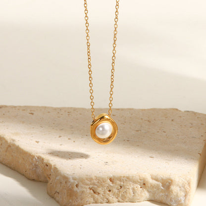 Elegant Freshwater Pearl Necklace with 18k Gold Plating – Hypoallergenic and Waterproof for Women 2
