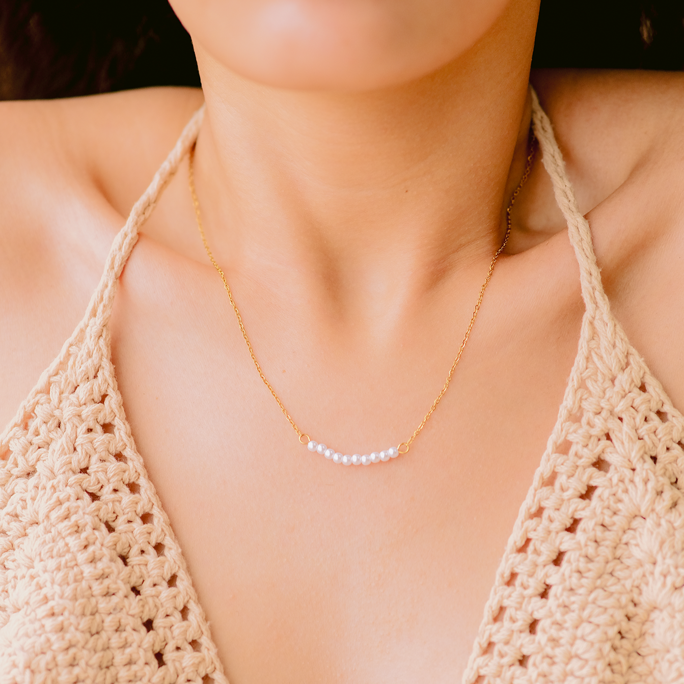 Elegant Freshwater Pearl Necklace with 18k Gold Plating – Timeless Accessory for Any Occasion 5
