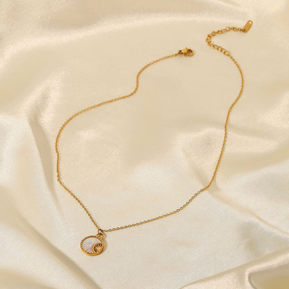 Elegant Freshwater Pearl Necklace with Geometric Pendant – Hypoallergenic Gold-Plated Jewelry for Women 3