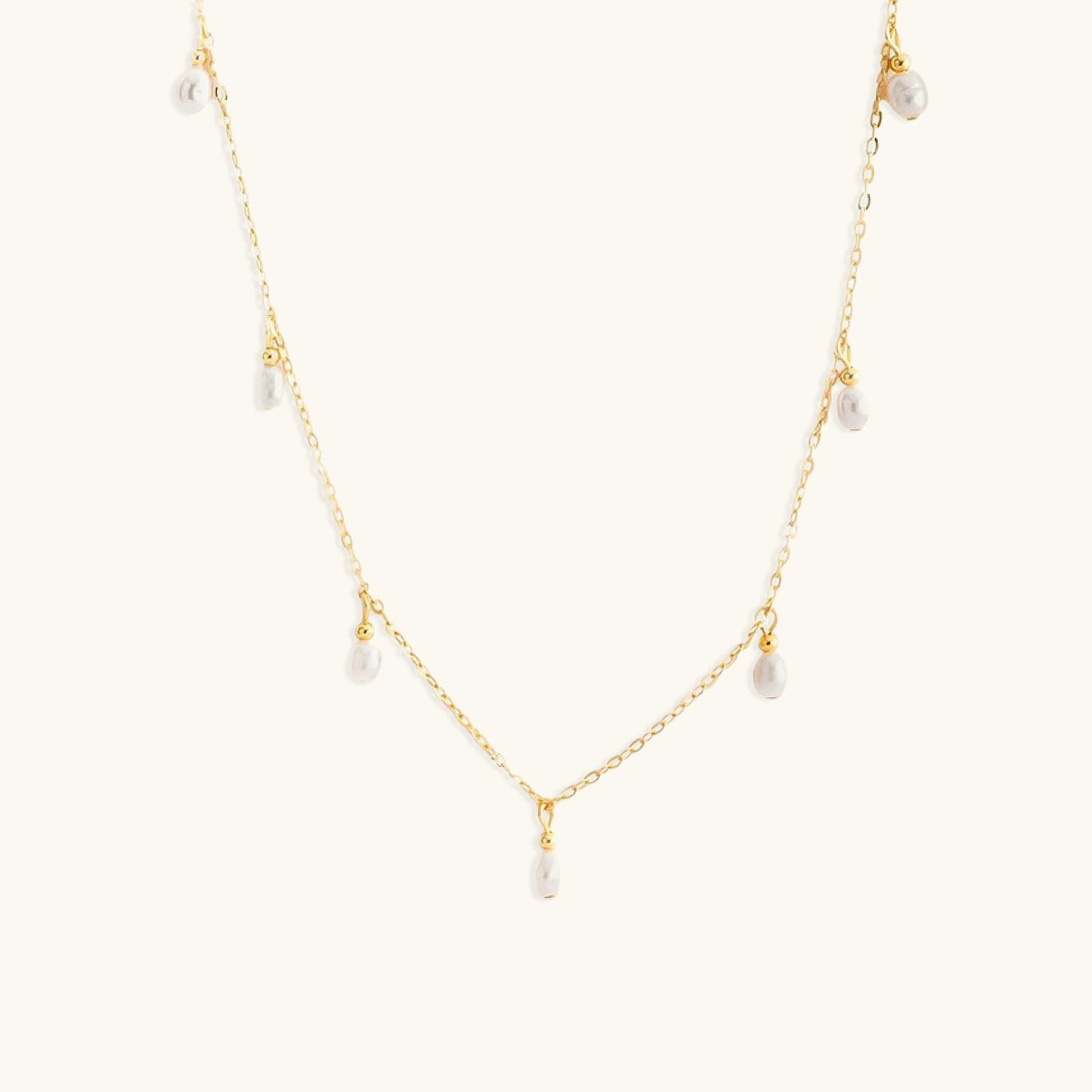 Elegant Freshwater Pearl Necklace with Gold-Plated Stainless Steel – 17 Inches Length 0