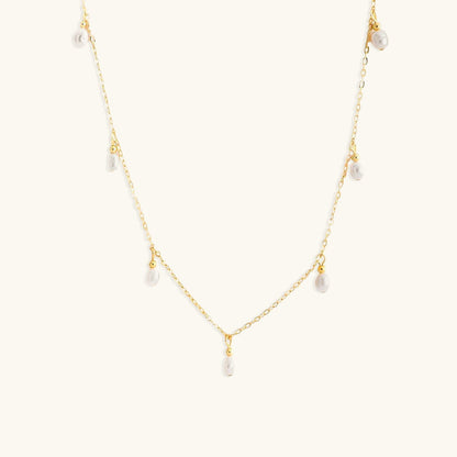 Elegant Freshwater Pearl Necklace with Gold-Plated Stainless Steel – 17 Inches Length 0