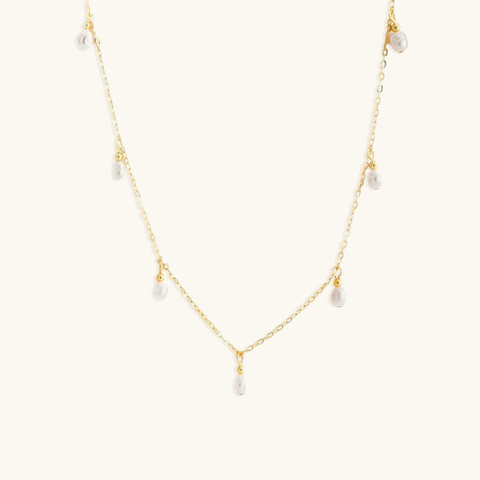 Elegant Freshwater Pearl Necklace with Gold-Plated Stainless Steel – 17 Inches Length 0