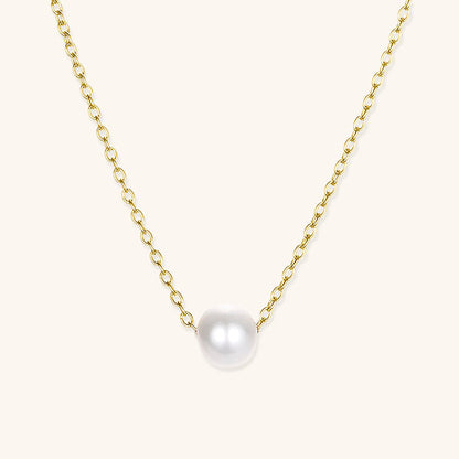 Elegant Freshwater Pearl Necklace with Waterproof Gold Chain – 15 Inch Length and 2 Inch Extension 0